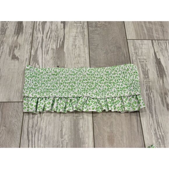 Lime green, cheetah, two-piece bikini, swimsuit, size S - Picture 2 of 11